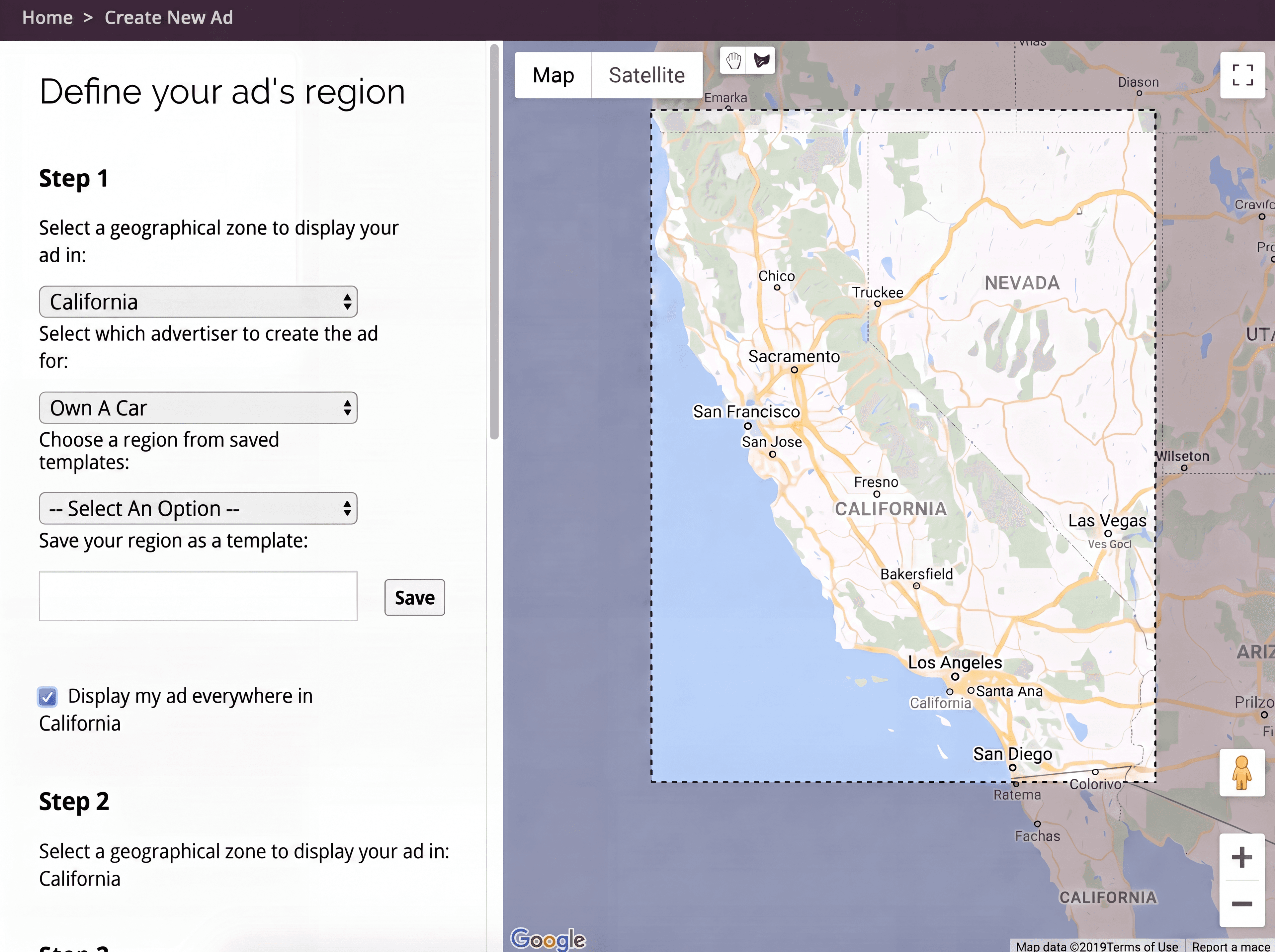 AdDRIVN client dashboard with live GPS and play logs